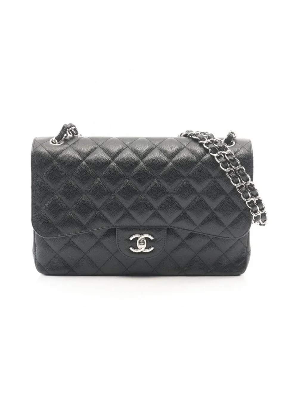 Chanel Shoulder Bag Maxi Quilted 30 Classic Large Double Flap Black Caviar